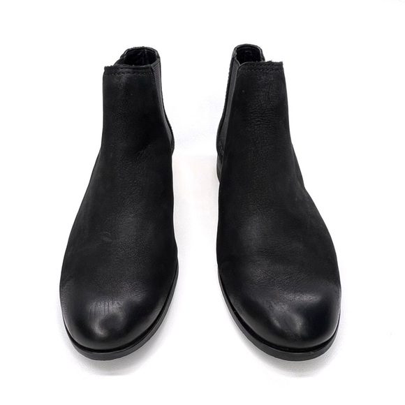 Frye Mallory Chelsea Ankle Boots Black Nubuck Leather Distressed Size 6.5 EUC - Picture 4 of 10